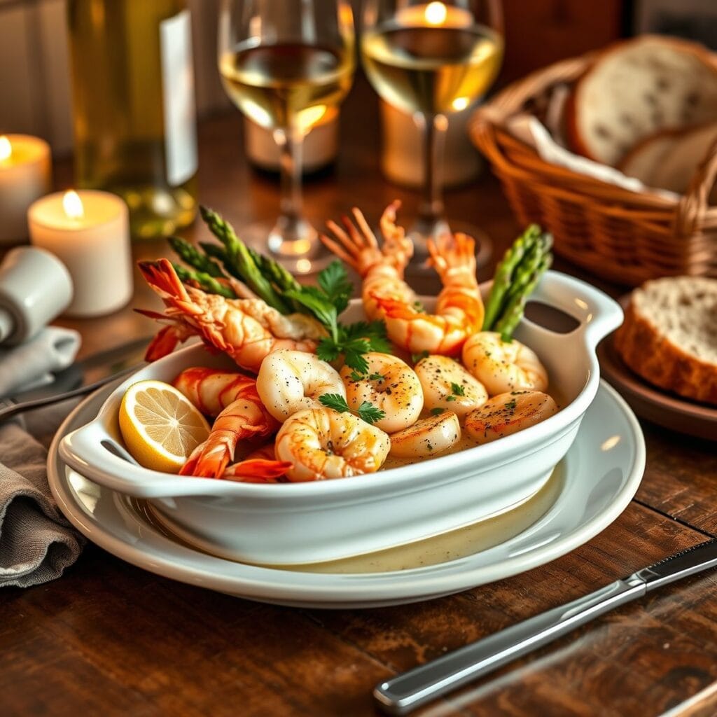 serving for Garlic Butter Lobster and Scallops