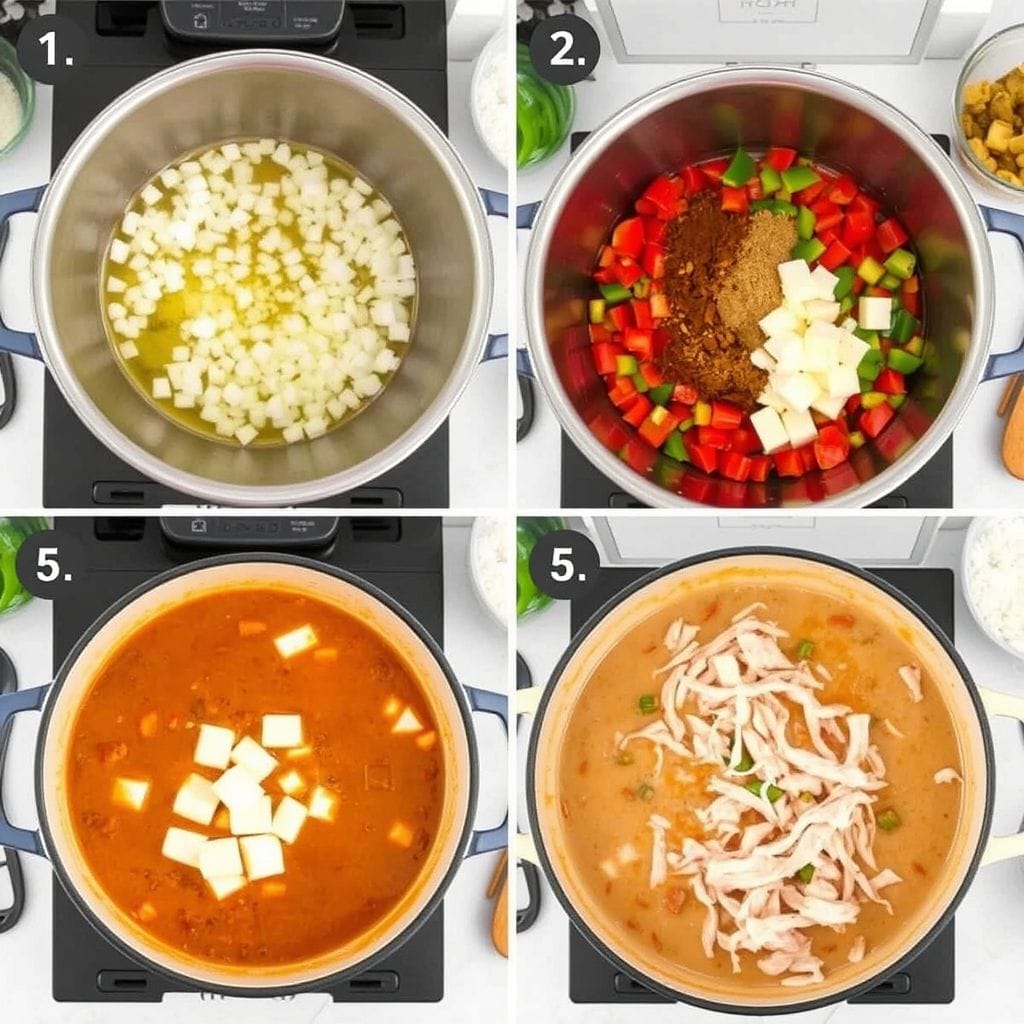 chicken tacos soup step-by-step