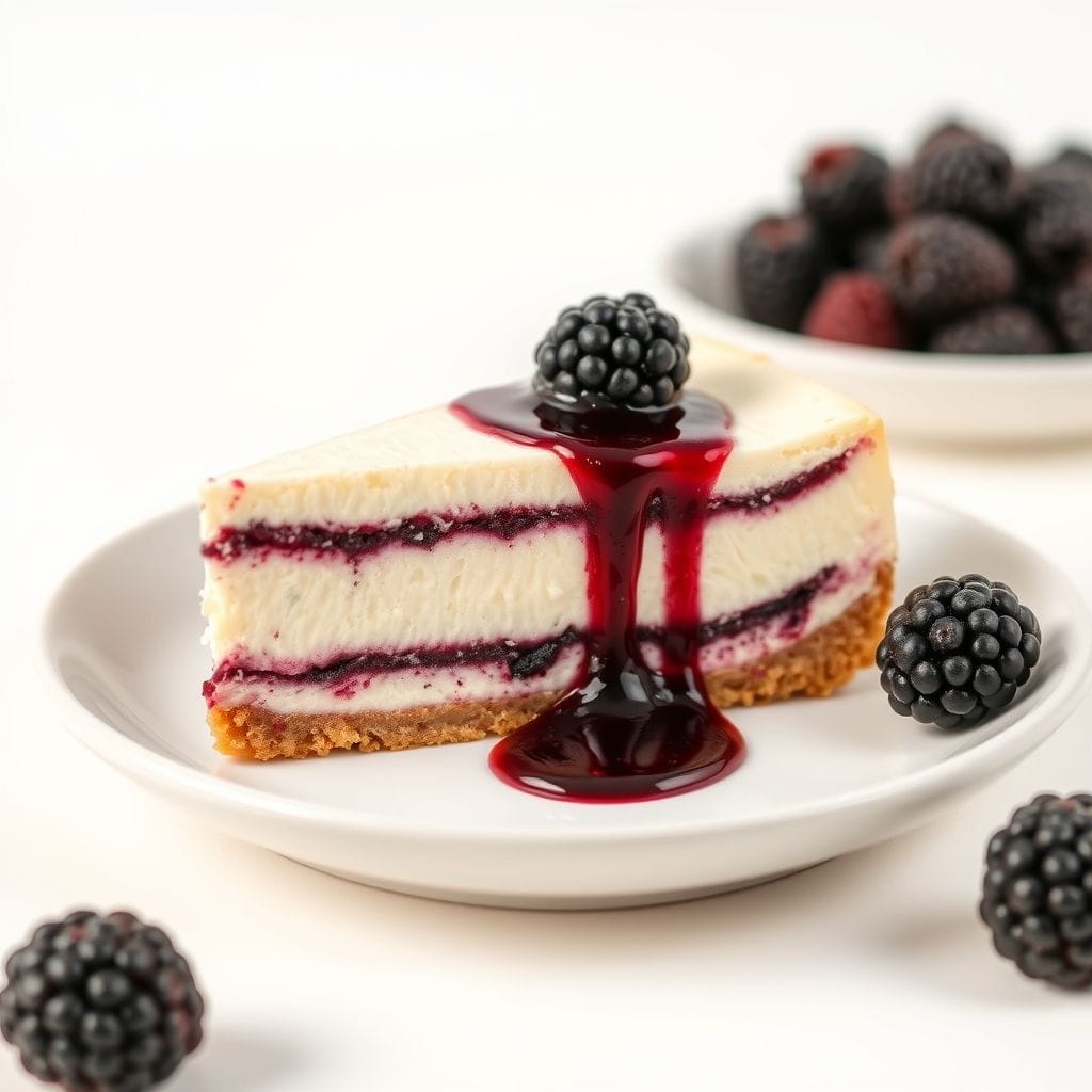 Blackberry Cheesecake serving