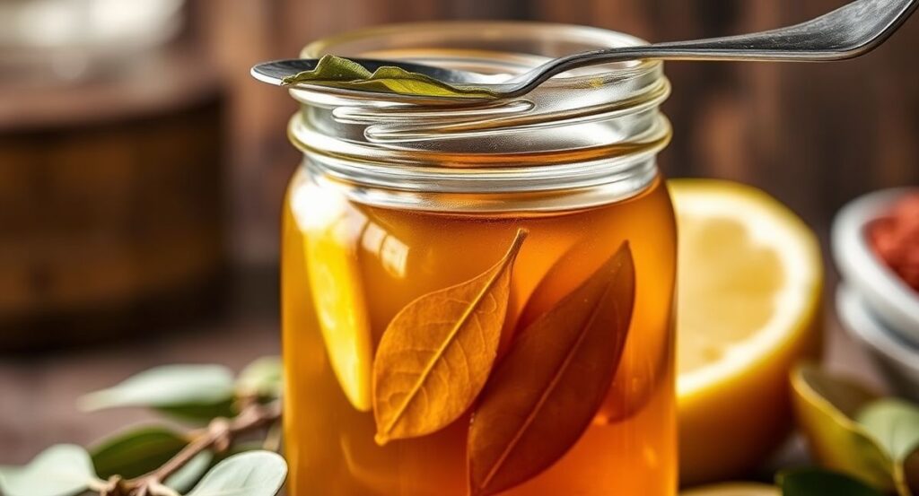 Homemade Lemon Bay Leaf Cough Syrup