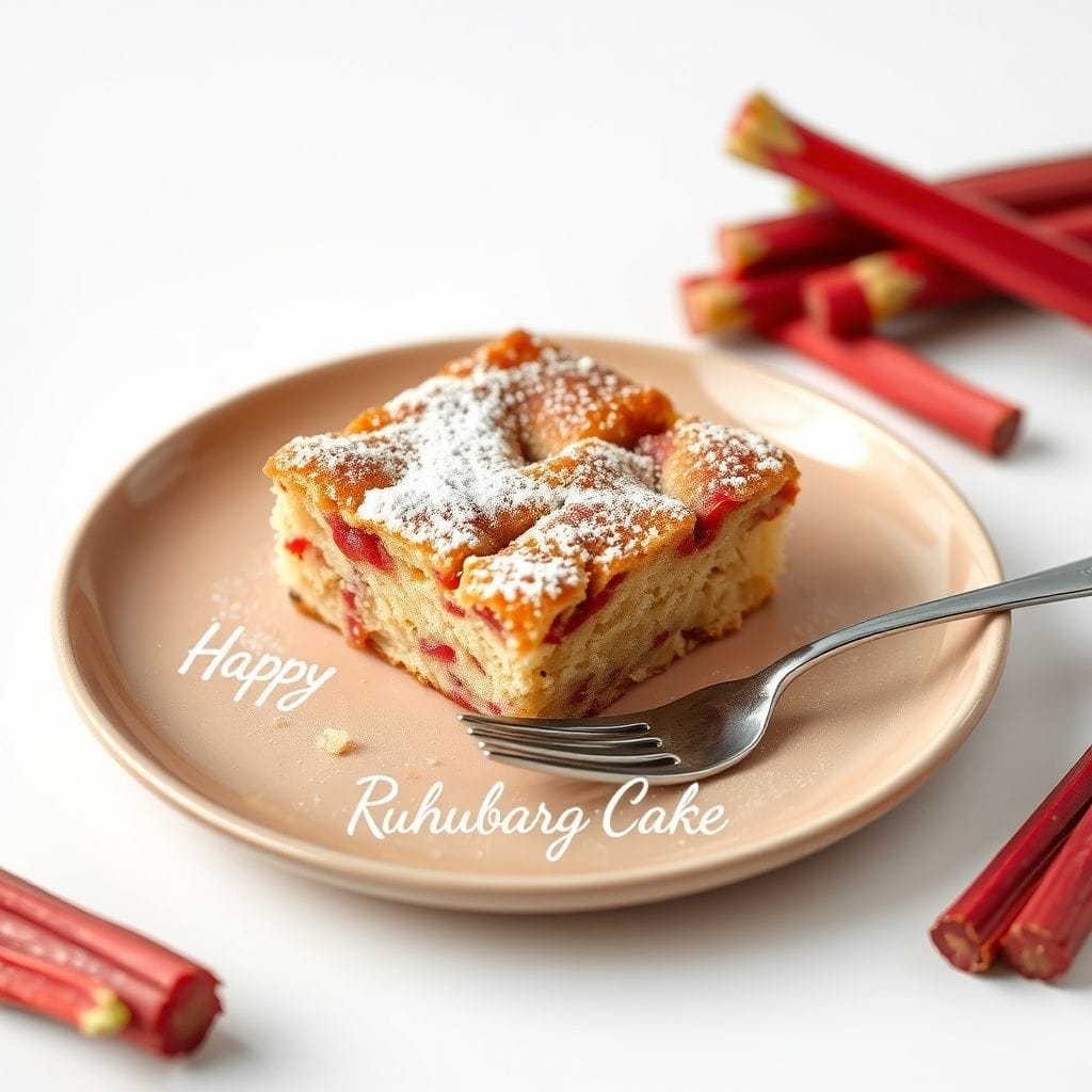 Rhubarb Cake serving