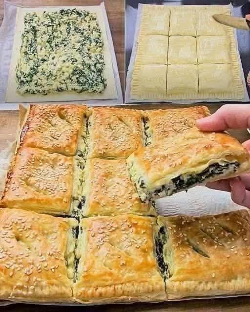 Spinach and Feta Puff Pastry Loaf